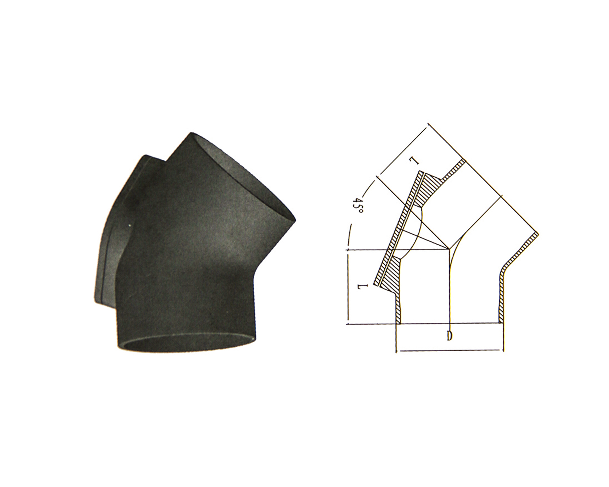 W1 45° Access Bend product photograph and diagram