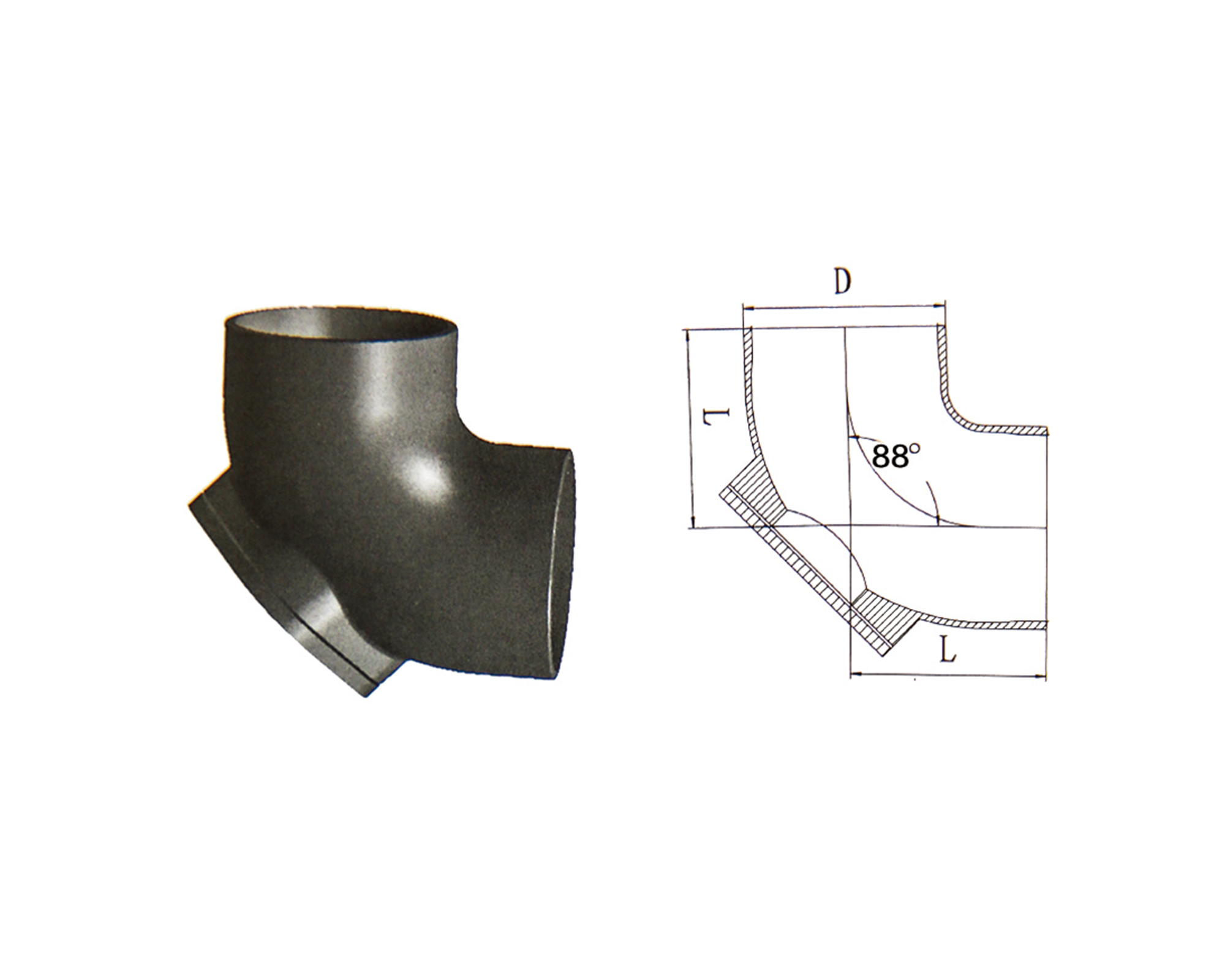 W1 88° Access Bend product photograph and diagram