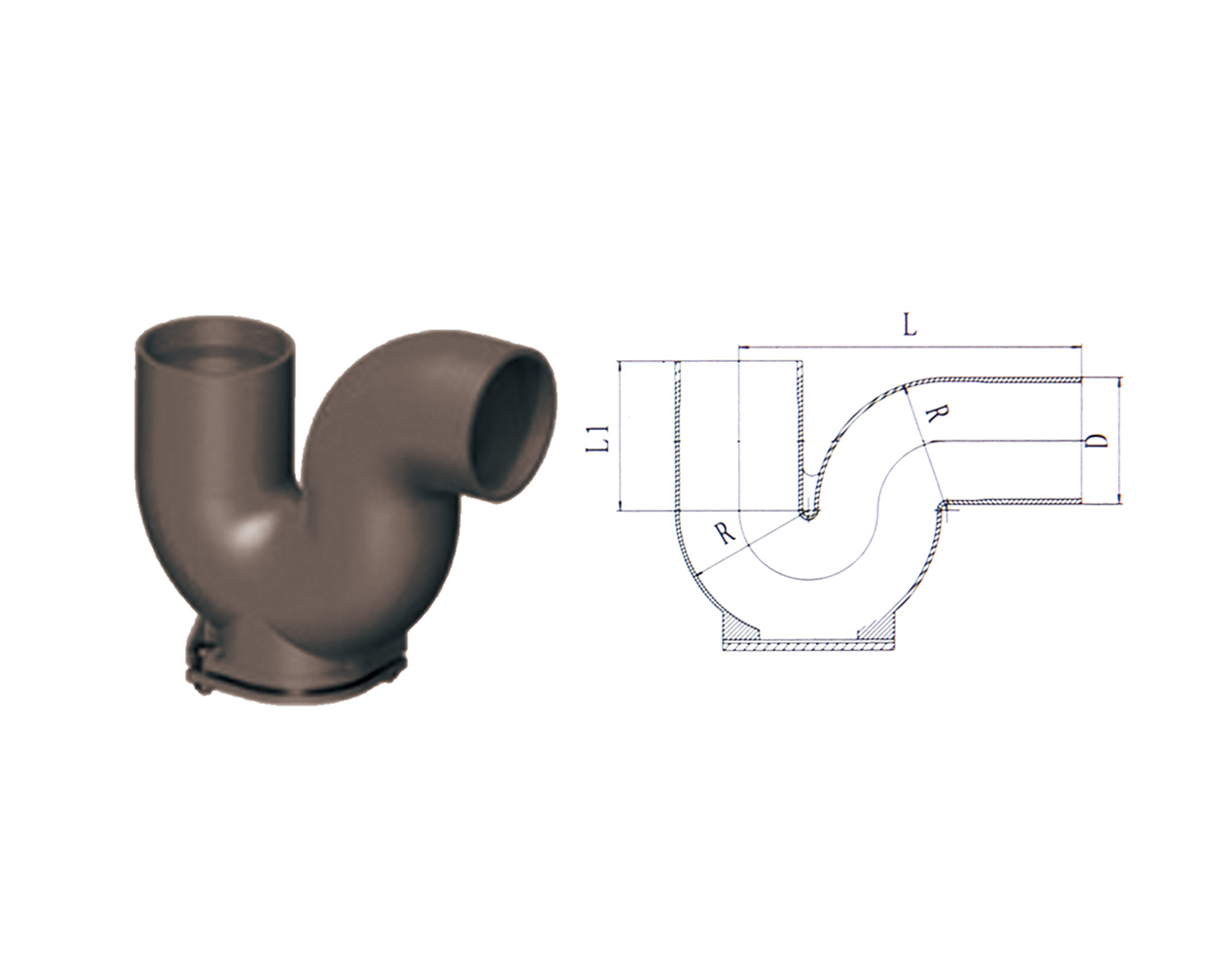 W1 P-Type Access Bend product photograph and diagram