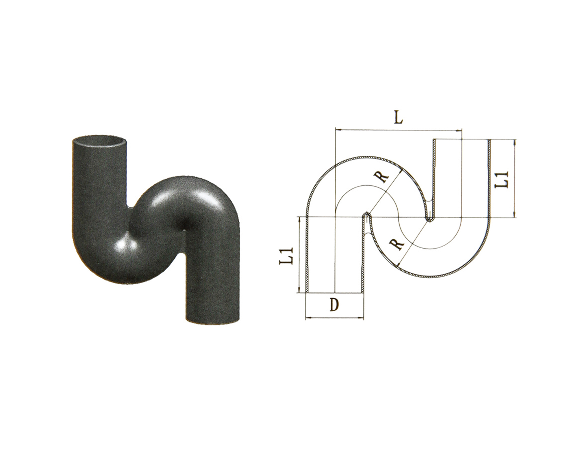 W1 S-Trap product photograph and diagram