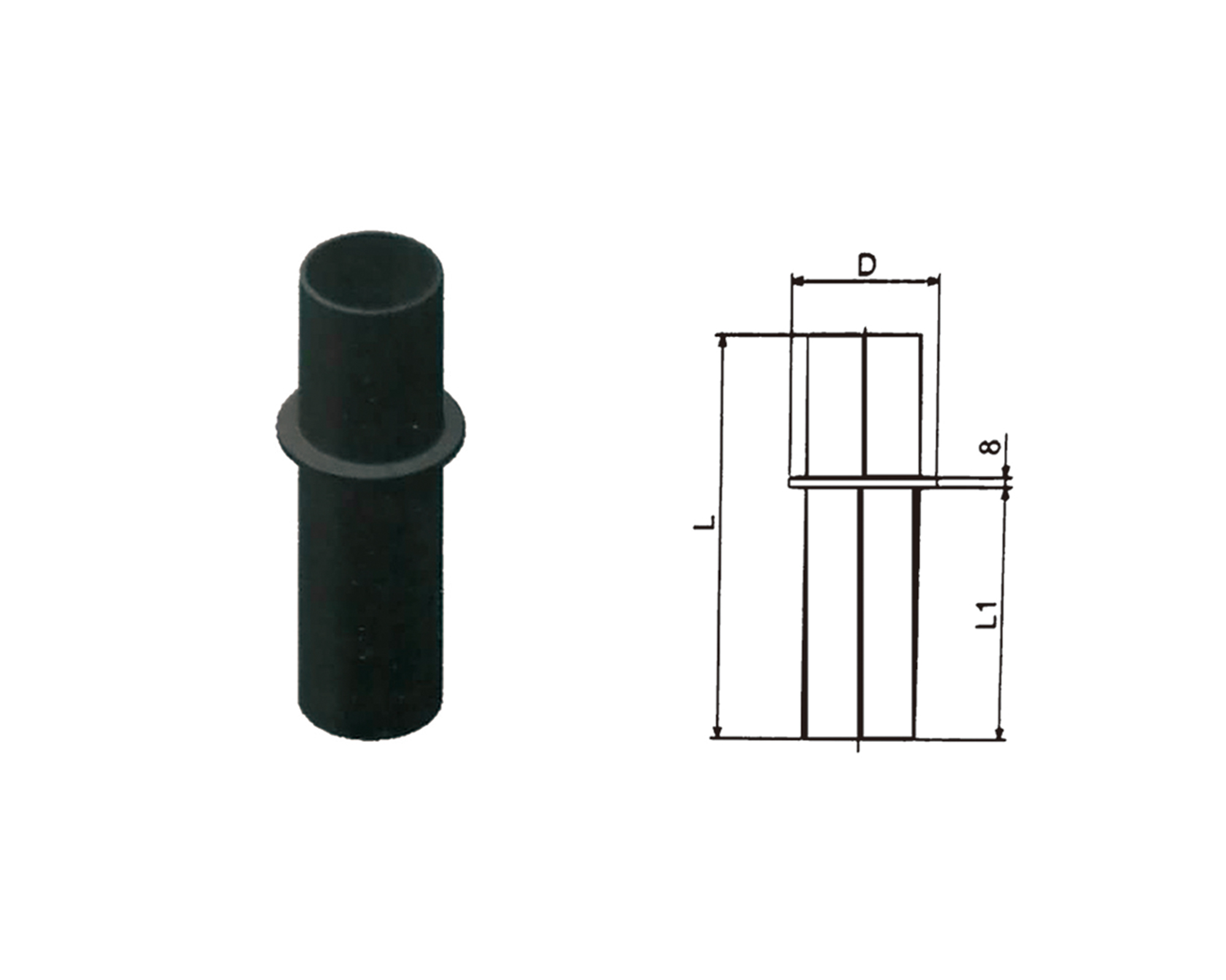 W1 Load-Bearing Short Pipe product photograph and diagram