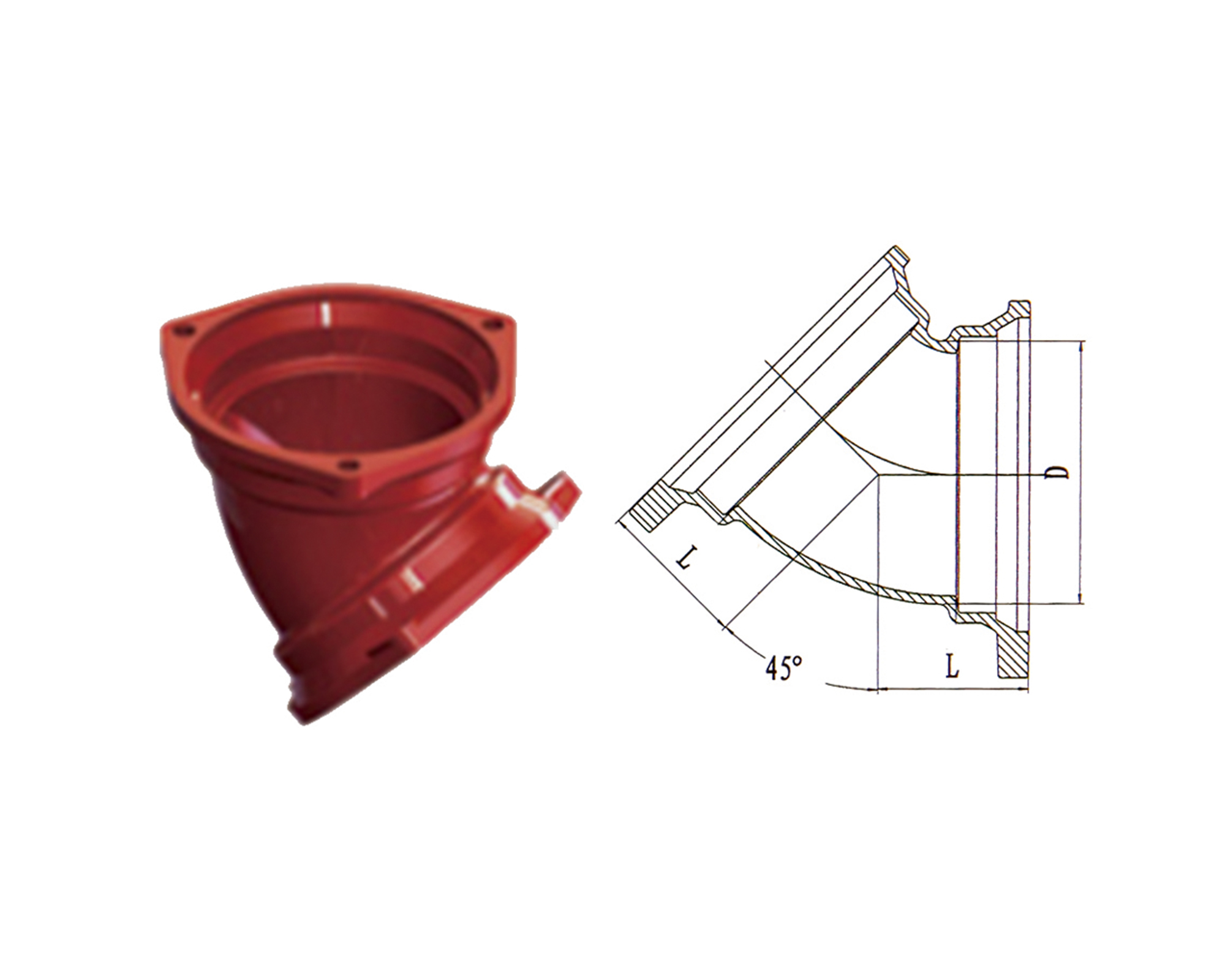 B-Type 45° Elbow product photograph