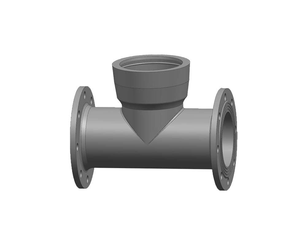 Double-Flanged Tee with Socket Branch product photograph